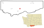 Klickitat County Washington Incorporated and Unincorporated areas Goldendale Highlighted